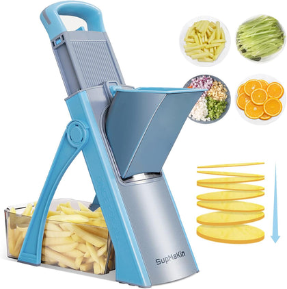 Mandoline Slicer for Kitchen, Large Vegetable Chopper, Multi Veggie Food Julienne, Dicer, French Fry, Stainless Steel Blades Thickness Adjuster Kitchen Chopping Artifact