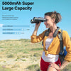 HandFan 5000mAh Portable Neck Fan, Bladeless Wearable Personal Fan, Rechargeable Neckband Fan, Max 21H Working Time, Hands Free, Headphone Design, 4 Speeds, for Travel, Hiking, Outdoors (Black-a)