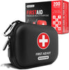 GOODONE2 200 Pcs First Aid Kit + Survival kit for Treat, Protect Minor Cuts, Scrapes. Home, Office, Car, School, Business, Travel, Emergency, Survival, Hunting, Outdoor, Camping & Sports (200-Black)