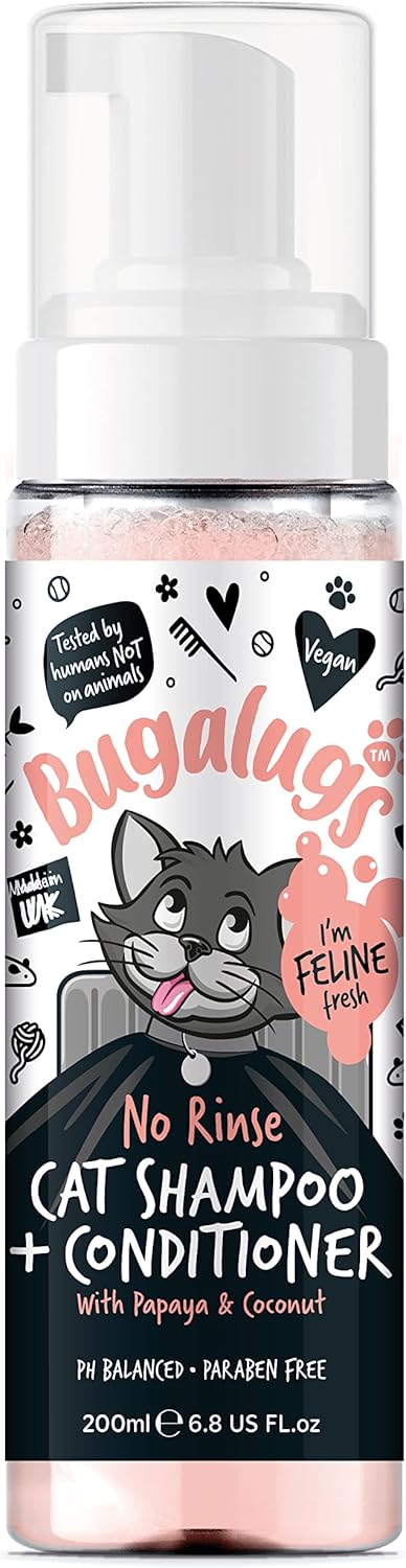 Bugalugs Papaya & Coconut No Rinse Cat Shampoo & Conditioner - 200ML