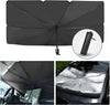 Car Windshield Sun Shade UV Rays, Car Umbrella Sun Shade Cover, Foldable Reflector Umbrella Sunshade for Cars, Fits Most SUVS (57 x 31 In) (Black-a-ae)