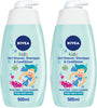 NIVEA Kids 3in1 Shower & Shampoo Bath, Bio Aloe Vera Apple Scent, 2x500ml