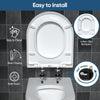 MUJIUSHI Soft Close Toilet Seat, Toilet Seats with Quick Release, Simple Top Fixing, Sturdy Anti-Bacterial Toilet Seats with Stainless Adjustable Stainless Hinges, D/U Shape White Toilet Lid Loo Seat