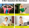 JISULIFE Handheld Fan Life7,2024 Powerful Portable Fan with LED Display[19.5Hrs Max Cooling]5000mAh,150°Folded,5 Speeds,Lanyard; 3-IN-1 Hand/Desk/Neck Fan,Travel Essentials Gifts for Women,Men(Black)