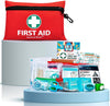 General Medi 110 Pieces Small First Aid Kit - Includes Emergency Foil Blanket, Scissors for Travel, Home, Office, Vehicle, Camping, Workplace & Outdoor (Red)