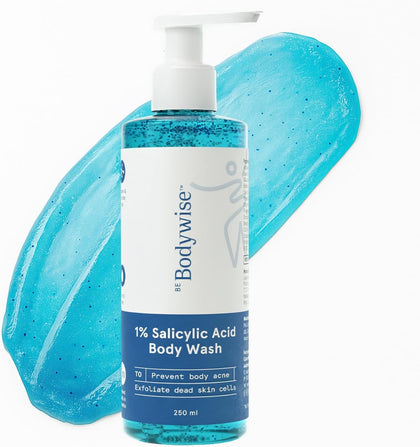 Be Bodywise 1% Salicylic Acid Body Wash Shower Gel | For Body Acne, Strawberry Skin | Infused with1% Salicylic Acid, Camomile extract, Pentavitin | Non-Drying, Paraben Free I All Skin Types I 250 ml