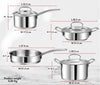 Classic Deluxe Stainless Steel Cookware Combo Set, 7Pcs |Saucepan(16cm/2.1 Litre)with Lid, Saucepot(20 cm/3.8 L), Kadai with Lid(20cm/1.8 L) & Frypan(20cm)|SAS Bottom|Induction&GasStoveFriendly