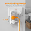 TESSAN Multi Plug Extension with 3 USB, Double Plug Adaptor Multi Plug Extension, 2 Way Double Plug with USB C Fast Charger Plug, Slim Multiple Plug Socket AE for Kitchen, Office, School Supplies