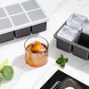 FDDBI Large Ice Cube Tray for Whiskey: Big Square Ice Cube Maker for Cocktail - 2Pack Silicone Old Fashioned Ice Cube Trays - 2inch Huge Cubed Ice Trays for Whisky