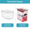 Vtopmart 4 Pack Clear Stackable Storage Bins with Lids, Plastic Organizer Boxes with Handle for Pantry, Perfect for Kitchen, Fridge, Cabinet, Closet, Bathroom Organization, Large