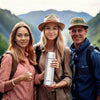 Flip Lid 1000 Thermosteel 24 Hours Hot and Cold Water Bottle with Bag, 1 Litre, Silver