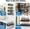 Sleclean Magnetic Spice Rack for Refrigerator, 4 pack, Spice Rack Organizer for Refrigerator and Microwave Oven, Multi Use Kitchen Magnetic Shelf, Black