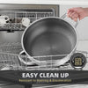 Stainless Steel Saute Pan, Cookware with Lid, 30CM Deep Frying Pan, Nonstick Honeycomb Cooking Pot with Handles, Large Kadai Skillet, Wok Pan Compatible with All Cooktops, Dishwasher Safe