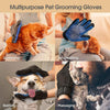 DELOMO Pet Grooming Glove - Gentle Deshedding Brush Glove - Efficient Pet Hair Remover Mitt - Enhanced Five Finger Design - Perfect for Dog & Cat with Long & Short Fur - 1 Pair