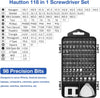Hautton Mini Precision Screwdriver Set, 118 in 1 Magnetic Gadgets for Men, Multi-Function Stainless Steel Repair Tool Kit for Phone, Laptop, PC, Glasses, Electronics -Black