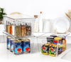 Vtopmart 4 Pack Clear Stackable Storage Bins with Lids, Plastic Organizer Boxes with Handle for Pantry, Perfect for Kitchen, Fridge, Cabinet, Closet, Bathroom Organization, Large