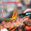 Digital Meat Thermometer, Instant Read Food Thermometer with Backlight LCD Screen, Foldable Long Probe & Auto On/Off, Meat Thermometer Probe for Kitchen, BBQ, Water, Milk, Cooking Food (Black)