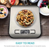 Digital Food Scale, High Precision Kitchen Scale, Measures in Grams and Ounces for Cooking and Baking, 5 Units with Tare Function, Stainless Surface (Batteries Included) - Silver