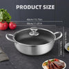 Stainless Steel Saute Pan, Cookware with Lid, 30CM Deep Frying Pan, Nonstick Honeycomb Cooking Pot with Handles, Large Kadai Skillet, Wok Pan Compatible with All Cooktops, Dishwasher Safe