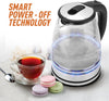 Clikon – 1.8 Liter Glass Body Electric Cordless Kettle with 360° Swivel Base, Power Cord Storage, Auto Cut-off Function, LED Indicator, 1500 Watts, 2 Years Warranty, Clear - CK5138