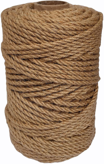 ILIKEEC 5mm Jute Twine, 328 Feet Braided Natural Jute Rope, Heavy Duty and Thick Twine Rope for DIY Artwork, Bundling, Home Decor, Macrame Projects and Gardening Applications