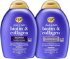 OGX Thick & Full Shampoo & Conditioner with Biotin & Collagen (2x 385ml), Sulfate-Free Surfactants for Luxurious, Voluminous Hair, Strengthening and Nourishing Haircare Set Package design may vary