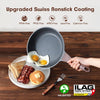 Nonstick Frying Pan Skillet, Swiss Granite Coating Omelette Pan, Healthy Stone Cookware Chef's Pan, PFOA Free 24 Cm