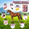 9 Pieces Horse Grooming Kit Tack Room Supplies Set with Organizer Tote Bag, Oval Massage Curry, Hard and Soft Brush, Hoof Pick, Sweat Scraper, Bathing Sponge, Combs for Horse Riders Beginners (Pink)