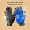 DELOMO Pet Grooming Glove - Gentle Deshedding Brush Glove - Efficient Pet Hair Remover Mitt - Enhanced Five Finger Design - Perfect for Dog & Cat with Long & Short Fur - 1 Pair