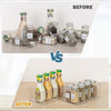 4PCS Clear Plastic Pantry Organizer with Dividers, for Pantry, Kitchen, Refrigerator, Cabinets, Snacks, Pouches