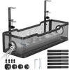 Cinati Under Desk Cable Management Tray Black, Cable Management Under Desk No Drill, Cable Tray with Clamp for Desk Wire Management,Desk Cable Management Box for Office, Home - No Damage to Desk