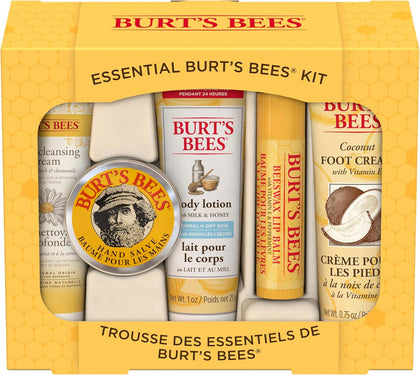 Burt's Bees Essential Kit by for Women - 5 Pc Kit 1oz Body Lotion with Milk and Honey, 0.3o
