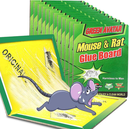 Ezoon 12 Pack Large Mouse Glue Traps with Enhanced Stickiness, Rat Mouse Traps, Snake Mouse Traps Sticky Pad Board for House Indoor Outdoor, Easy to Set, Extra Large (8.3