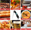 Digital Meat Thermometer, Instant Read Food Thermometer with Backlight LCD Screen, Foldable Long Probe & Auto On/Off, Meat Thermometer Probe for Kitchen, BBQ, Water, Milk, Cooking Food (Black)