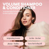 MONDAY HAIRCARE Volume Shampoo + Conditioner Set (2 Pack) 12oz Each for Thin, Fine, and Oily Hair, Made from Coconut Oil, Ginger Extract, and Vitamin E, 100% Recyclable Bottles Pink