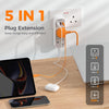 TESSAN Multi Plug Extension with 3 USB, Double Plug Adaptor Multi Plug Extension, 2 Way Double Plug with USB C Fast Charger Plug, Slim Multiple Plug Socket AE for Kitchen, Office, School Supplies