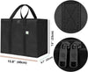2 Pack Insulated Reusable Grocery Shopping Bag, Food Delivery, Cooler Bag, Heavy Duty, Large Size, Durable Handles, Dual Tab Zips, Lid, Stands Upright, Collapsible, Sustainable (Black, 2 Pack)