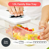 All-in-1 Vegetable Chopper, Mandoline Slicer & Cheese Grater - French Fry Cutter & Veggie Dicer - Cheese Slicer - Includes Bonus Handheld Spiralizer (6 in 1, Black/White)