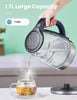 Glass Electric Tea Kettle & Hot Water Kettle Electric, 2200 W 1.7L Capacity Electric Kettle with LED Indicator, Fast Boil Auto Shut-Off and Boil-Dry Protection