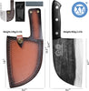 Authentic Since 1986,Outstanding Ancient Forging,6.7 Inch Full Tang,Serbian Chefs Knife,Chef Meat Cleaver,Kitchen Knives,Set with Leather Sheath,Take Carrying,Butcher,High Carbon Glad Steel