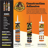 Gorilla Heavy Duty Construction Adhesive, 9 ounce Cartridge, White