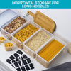 4 PCS 3.2L Airtight Food Storage Container with Lids, Plastic Container Boxes for Pasta Organizer, BPA Free House Kitchen Pantry Organization and Storage