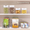 4PCS Clear Plastic Pantry Organizer with Dividers, for Pantry, Kitchen, Refrigerator, Cabinets, Snacks, Pouches