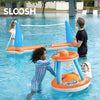 JOYIN Inflatable Pool Float Set Volleyball Net & Basketball Hoops; Balls Included for Kids and Adults Swimming Game Toy, Floating, Summer Floaties, Volleyball Court (105x28x35)|Basketball (27x23x27).