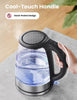 Glass Electric Tea Kettle & Hot Water Kettle Electric, 2200 W 1.7L Capacity Electric Kettle with LED Indicator, Fast Boil Auto Shut-Off and Boil-Dry Protection