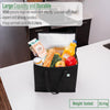 2 Pack Insulated Reusable Grocery Shopping Bag, Food Delivery, Cooler Bag, Heavy Duty, Large Size, Durable Handles, Dual Tab Zips, Lid, Stands Upright, Collapsible, Sustainable (Black, 2 Pack)