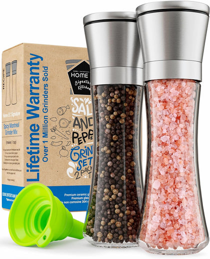 Stainless Steel Salt and Pepper Grinder - Set of 2