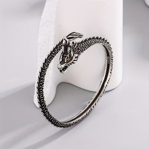 Mens Vintage Distressed Red-Eyed Spirit Snake Bracelet