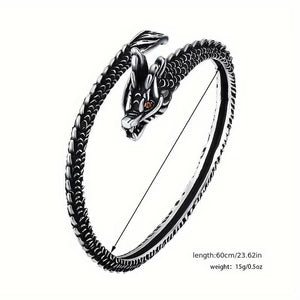 Mens Vintage Distressed Red-Eyed Spirit Snake Bracelet