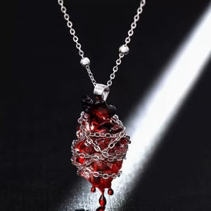 Original Design Handmade Wrapped And Bound Heart Pendant Couples Necklace